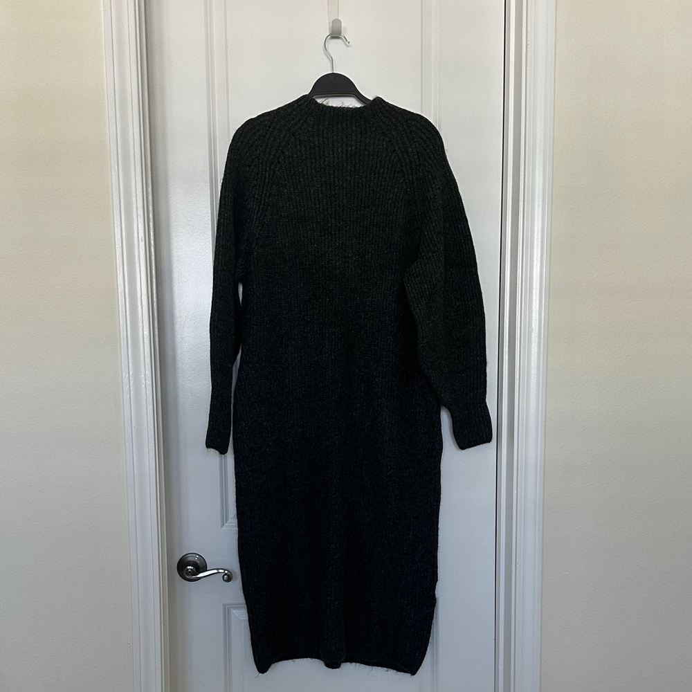 H&M Charcoal Gray Sweater Dress XL | Long Sleeve Knit| Cozy Winter Fall Outfit